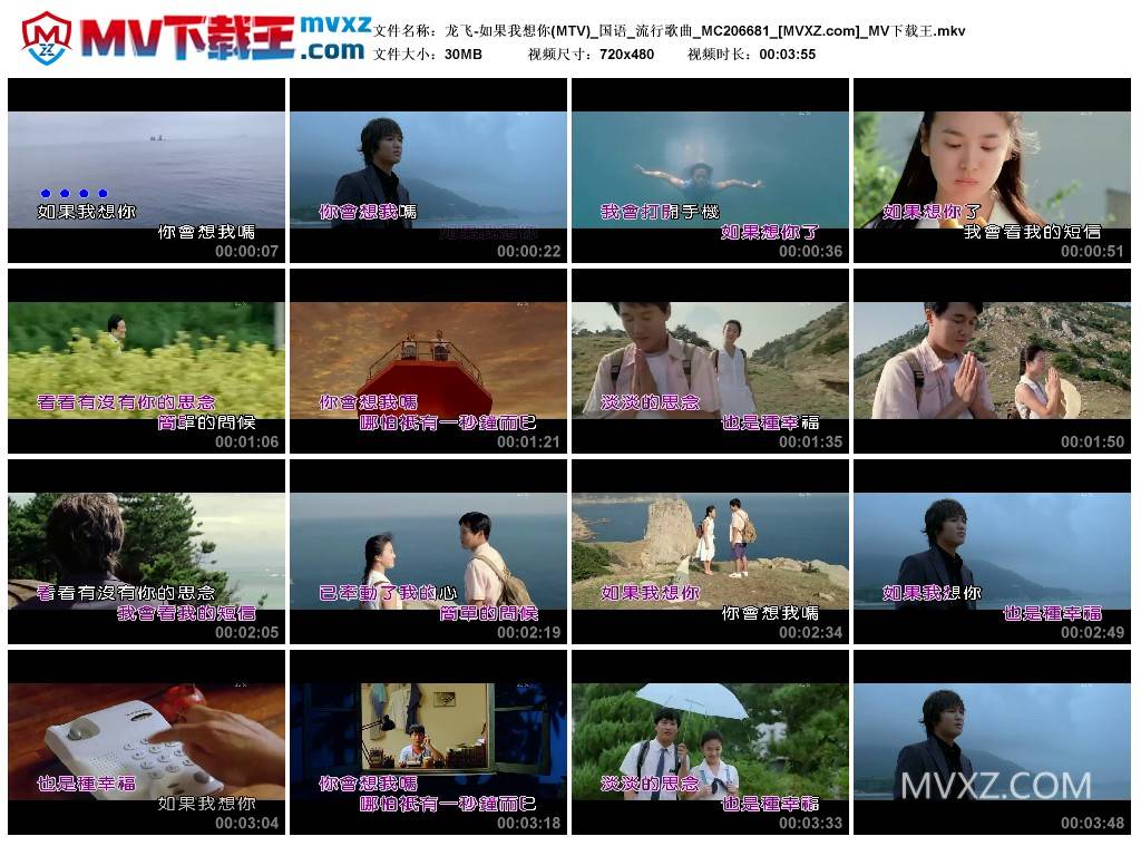 龙飞-如果我想你(MTV)_国语_流行歌曲_MC206681